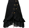 Europe and America Gothic Black Lace Skirt