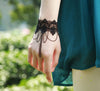 Vintage Gothic Black Lace Flower Tassel Bracelet