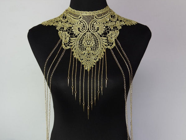 Lace Flower Chain Hollow Out Gothic Necklace