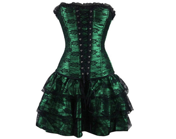 Sexy Underbust Corset Bustier Lace Dress