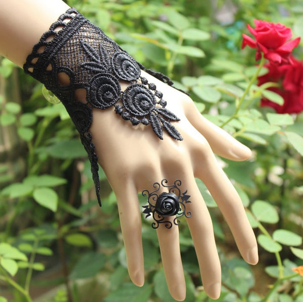 Gothic Black Lace Cosplay Wrist Band