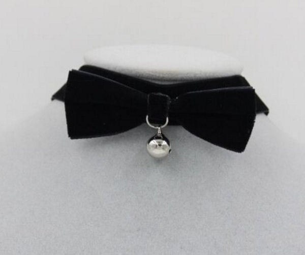 Gothic Black Ribbon Bell Necklace