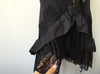 Europe and America Gothic Black Lace Skirt