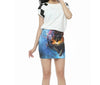 Gothic Nightclub Wolf Printed High Waist Skirt