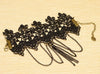 Vintage Gothic Black Lace Flower Tassel Bracelet