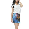 Gothic Nightclub Wolf Printed High Waist Skirt