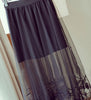 Gauze Sheer Tulle Lace Gothic Maxi Skirt