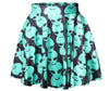 Ghost Print Gothic Pleated Mini Skirt