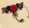 Gothic Style Red Rose Lace  Bracelet