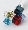 Multi-Color Solid Square Crystal Ring