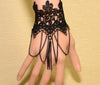 Vintage Gothic Black Lace Flower Tassel Bracelet