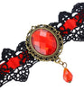 Retro Lace Faux Stone Gothic Necklace