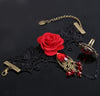 Gothic Style Red Rose Lace  Bracelet